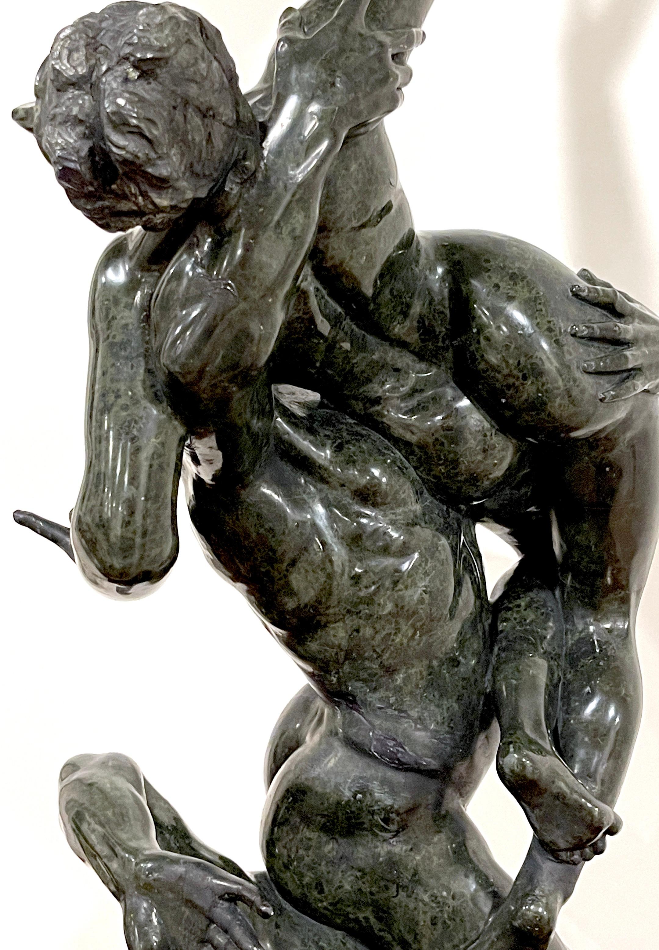 Grand Tour Verdigris Marble After Giambologna, The Abduction of a Sabine Woman' For Sale 8