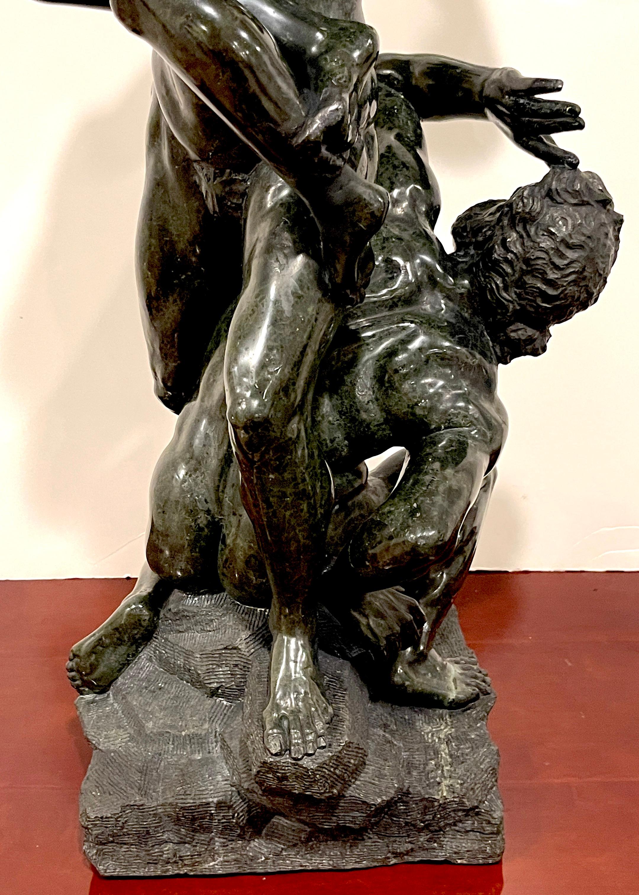 Grand Tour Verdigris Marble After Giambologna, The Abduction of a Sabine Woman' For Sale 9