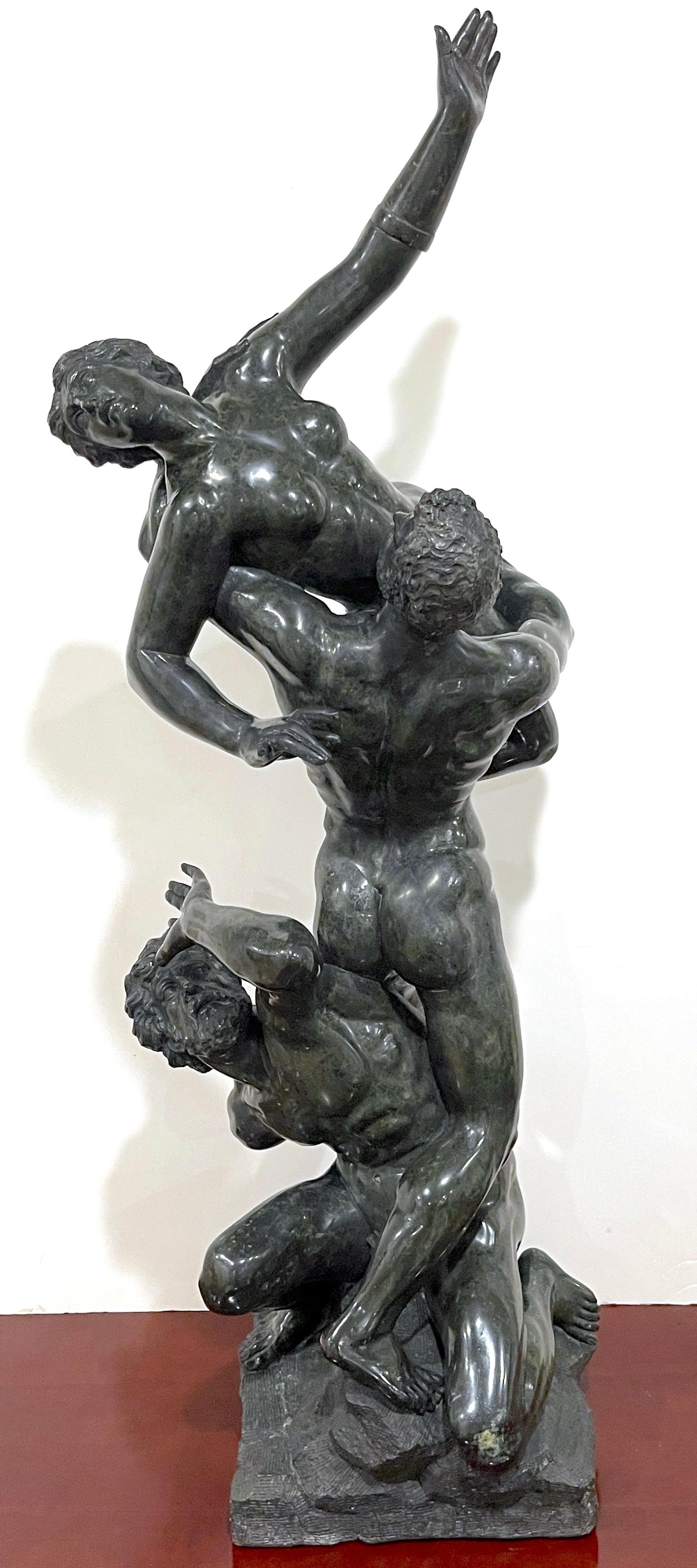 Grand Tour Verdigris Marble After Giambologna, The Abduction of a Sabine Woman' For Sale 13