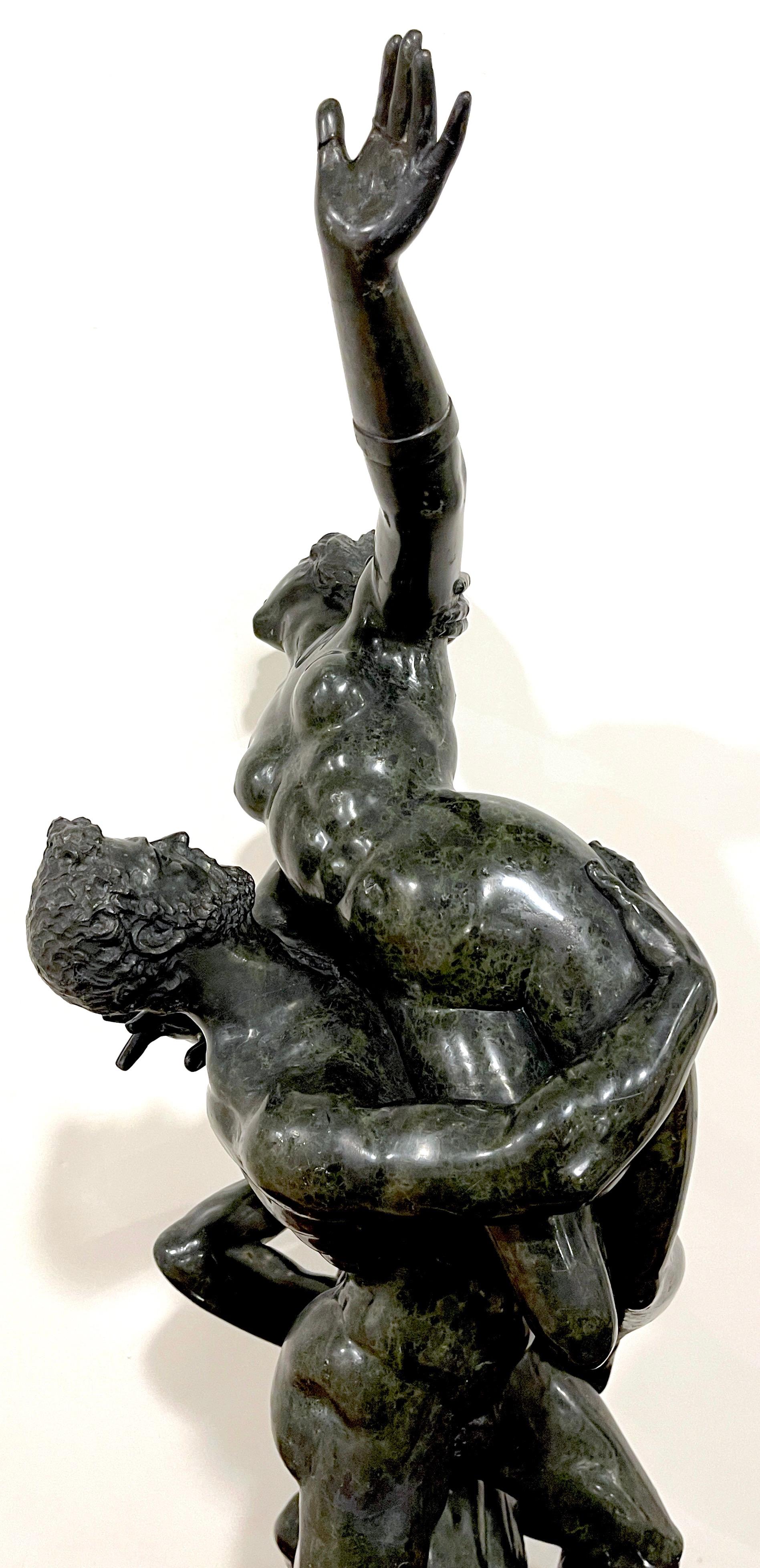 Italian Grand Tour Verdigris Marble After Giambologna, The Abduction of a Sabine Woman' For Sale