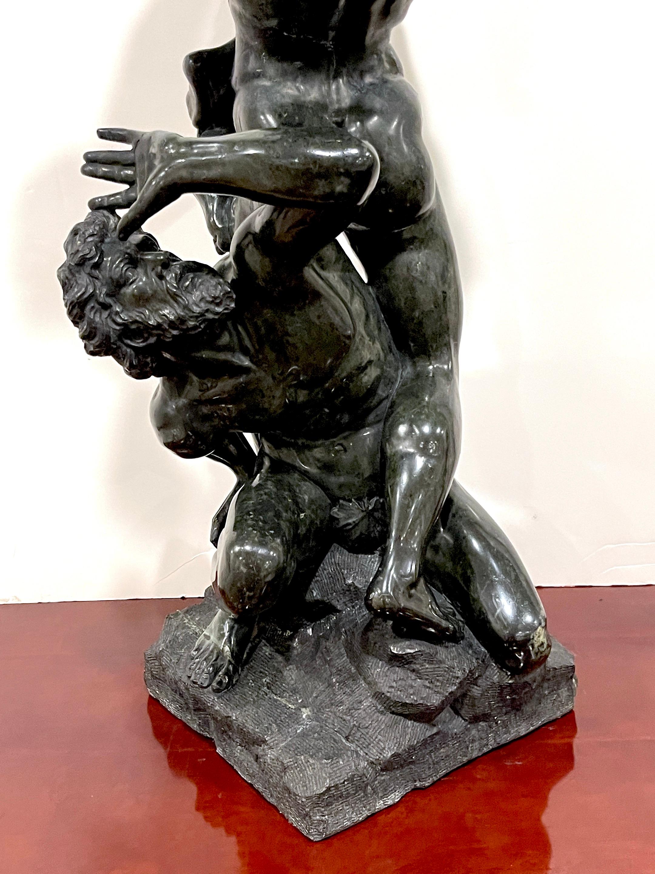 19th Century Grand Tour Verdigris Marble After Giambologna, The Abduction of a Sabine Woman' For Sale