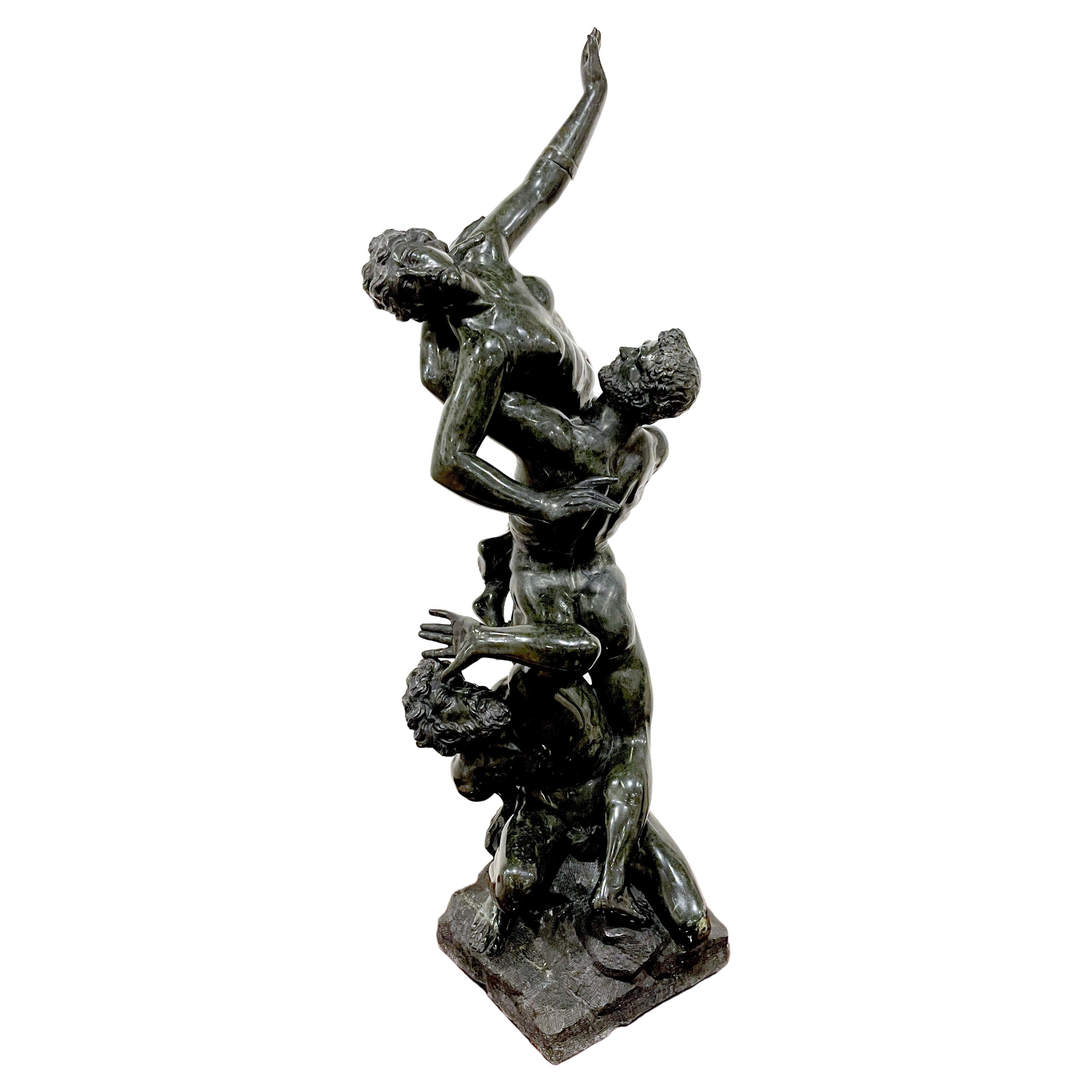 Grand Tour Verdigris Marble After Giambologna, The Abduction of a Sabine Woman' For Sale