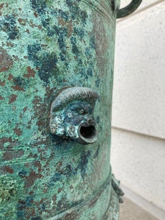 Grand Tour Verdigris Roman Bronze and Copper Stove after the Pompeii Original