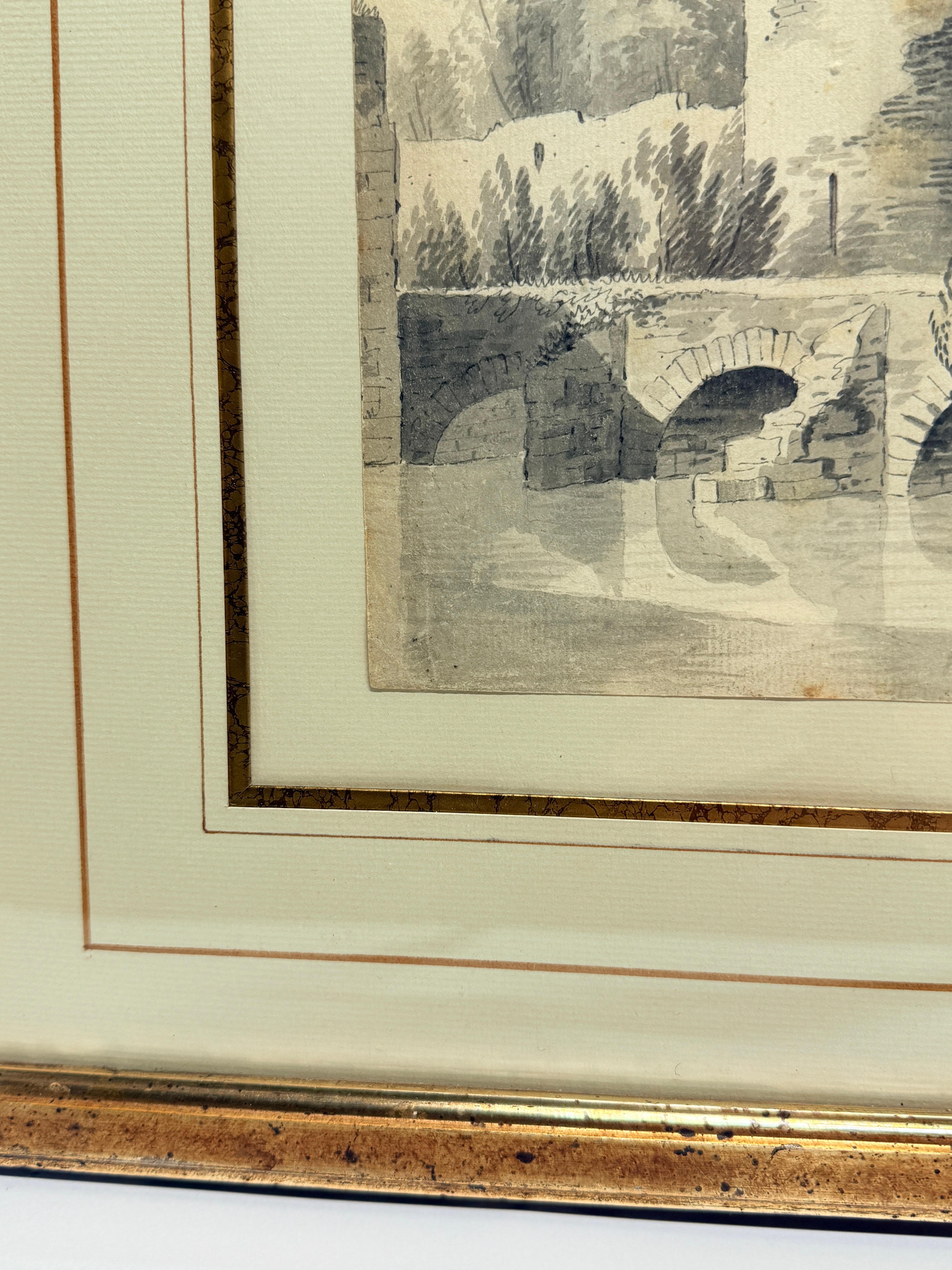 Aquarelle du Grand Tour représentant des ruines gothiques, attribuée à Charles-Joseph C.C. 1813 en vente 1
