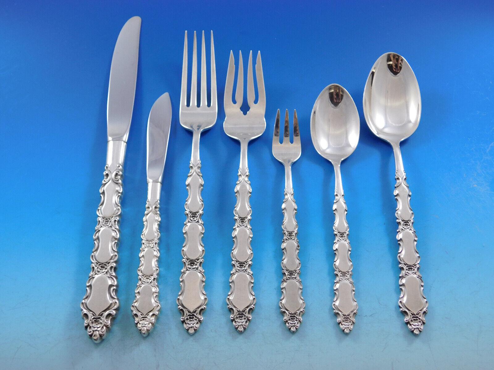 Grand Trianon by International Sterling Silver Flatware Set 12 Service 90 Pcs For Sale 4