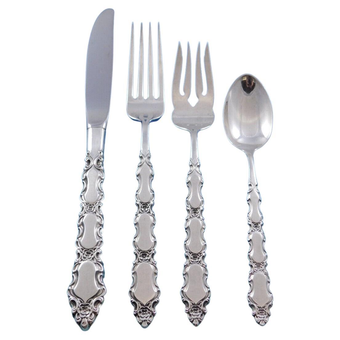 Grand Trianon von International Sterlingsilber-Besteck-Set 12 Service 90 Teile im Angebot