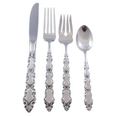 Used Grand Trianon by International Sterling Silver Flatware Set 12 Service 90 Pcs