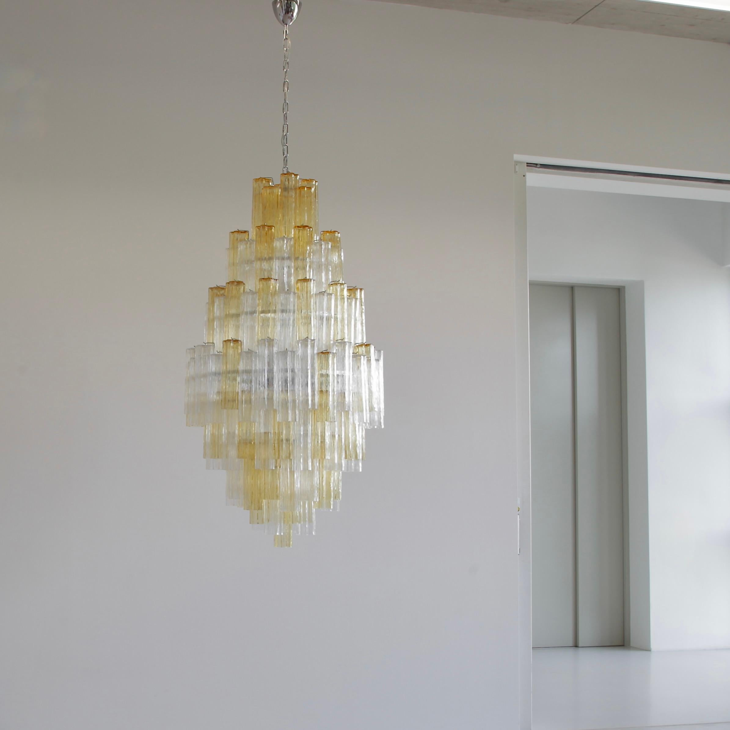 Modern Grand Tronchi Murano Glass Chandelier, Italy