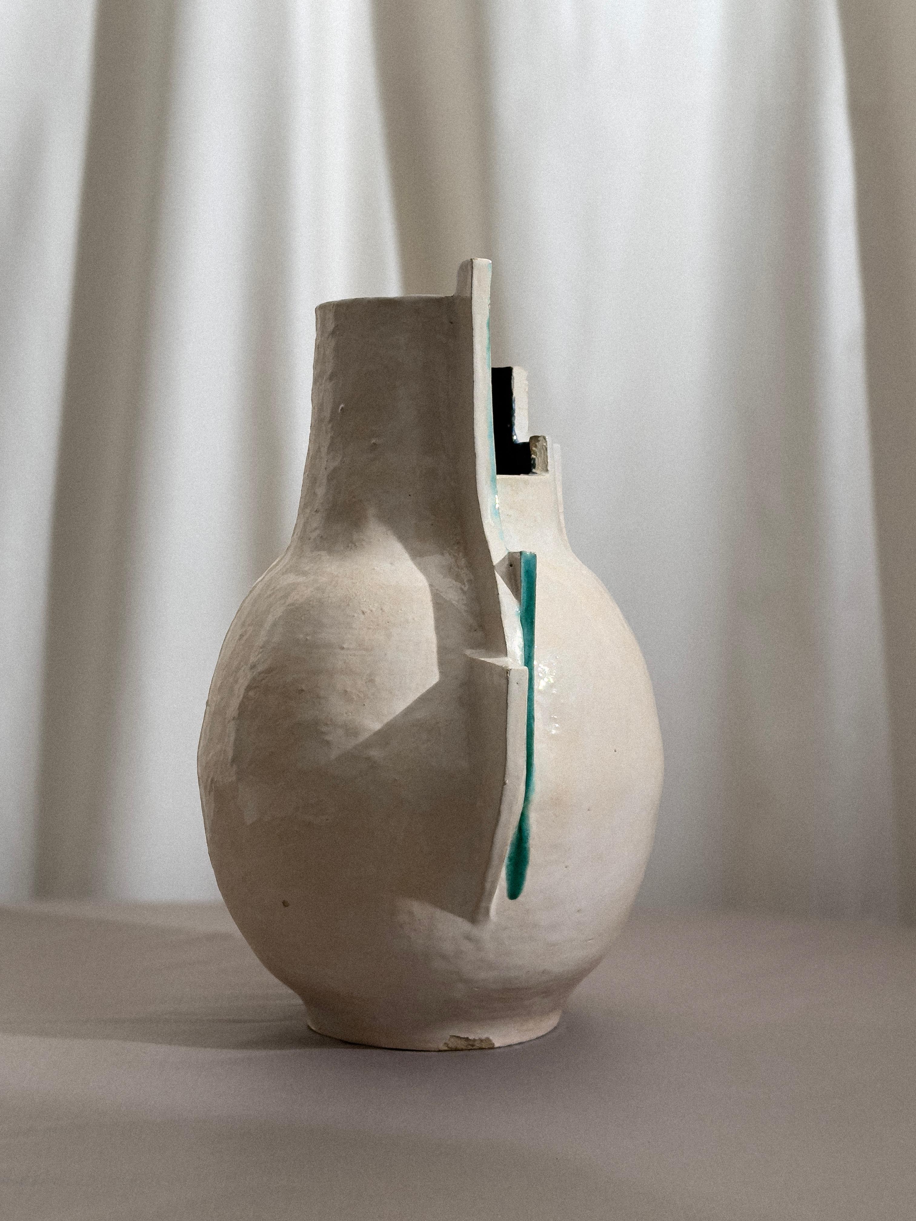 Grand vase en céramique moderniste, années 50 In Fair Condition For Sale In PARIS, FR