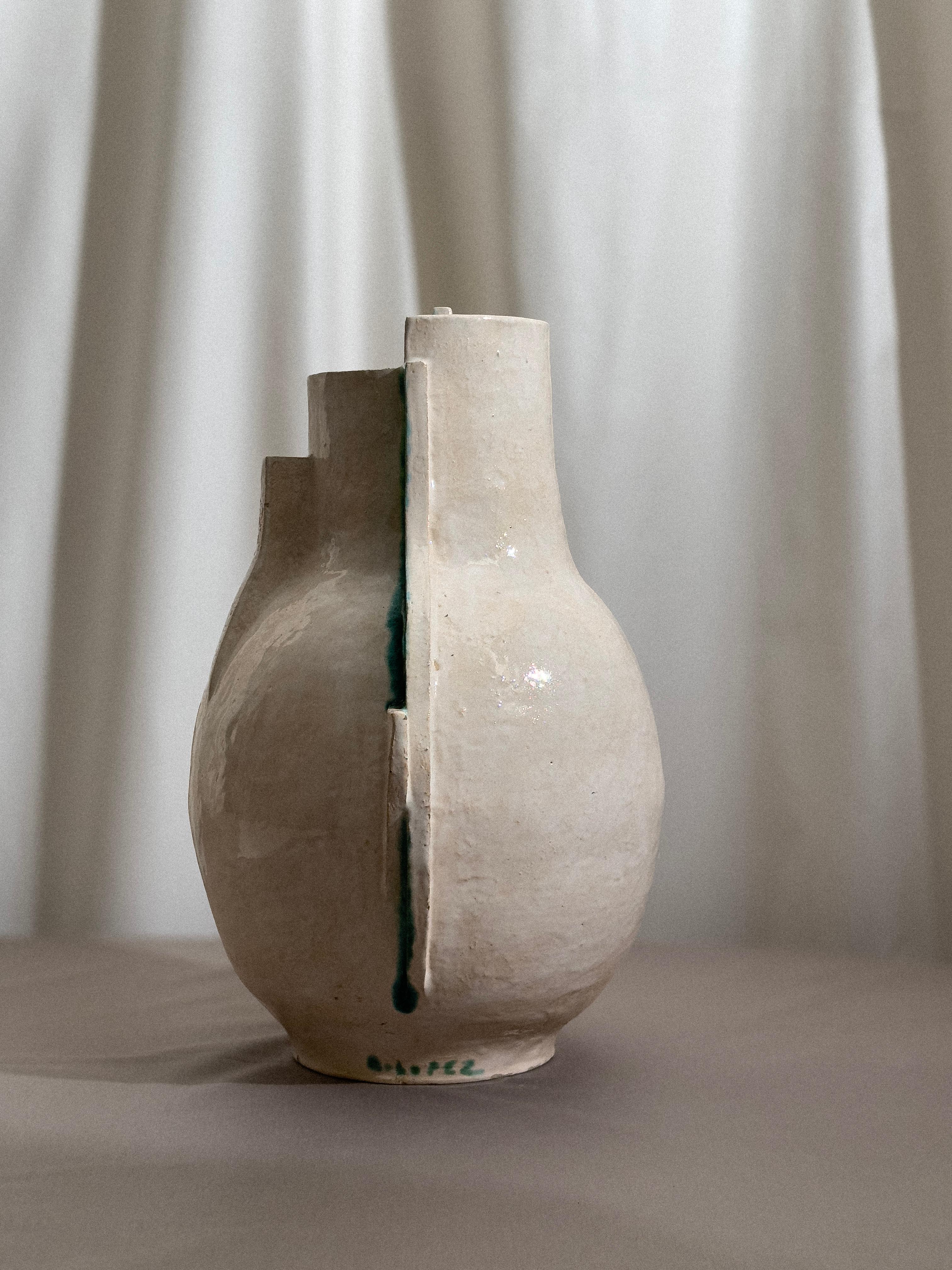 Ceramic Grand vase en céramique moderniste, années 50 For Sale