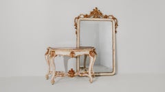 Grand Venetian Neo-Rococo Gilt Console and Mirror Set