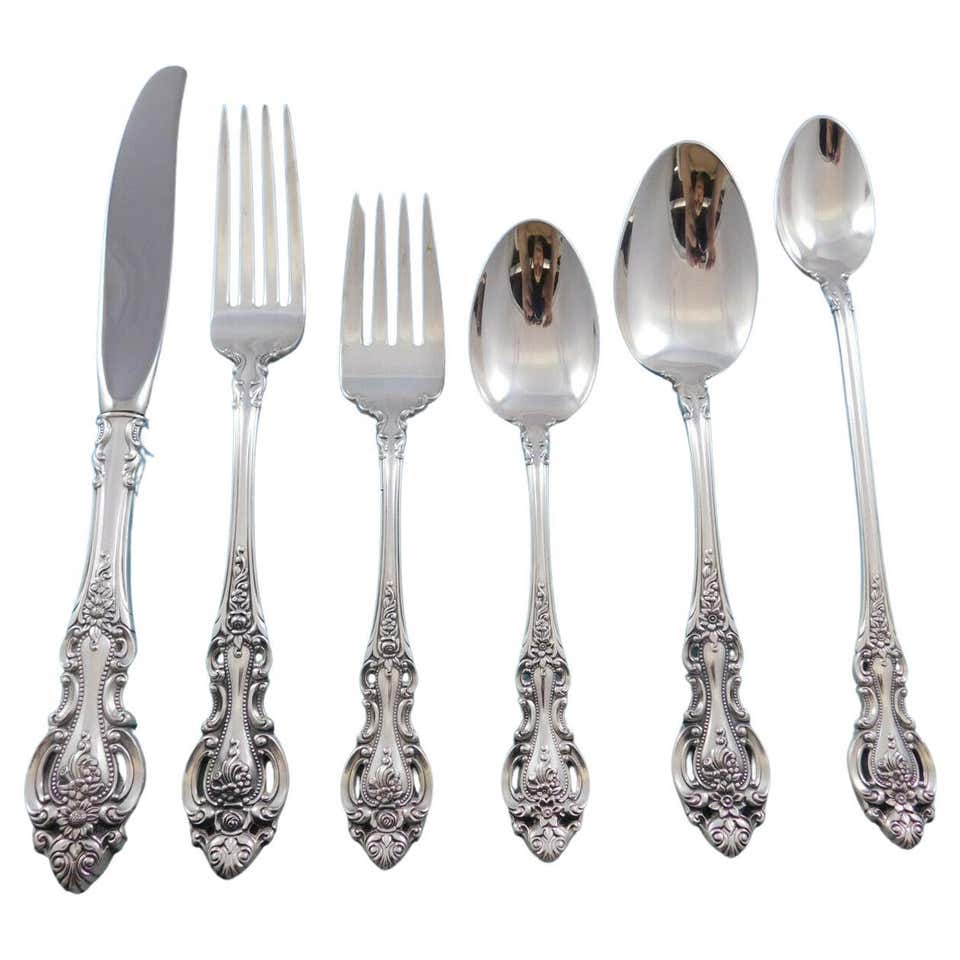 Stradivari by Wallace Sterling Silver Flatware Set for 8 Service 60 ...