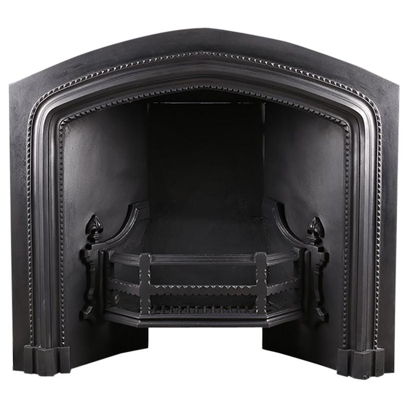 Grand Victorian Neo Gothic Fireplace Register Grate Insert, circa 1850 For Sale