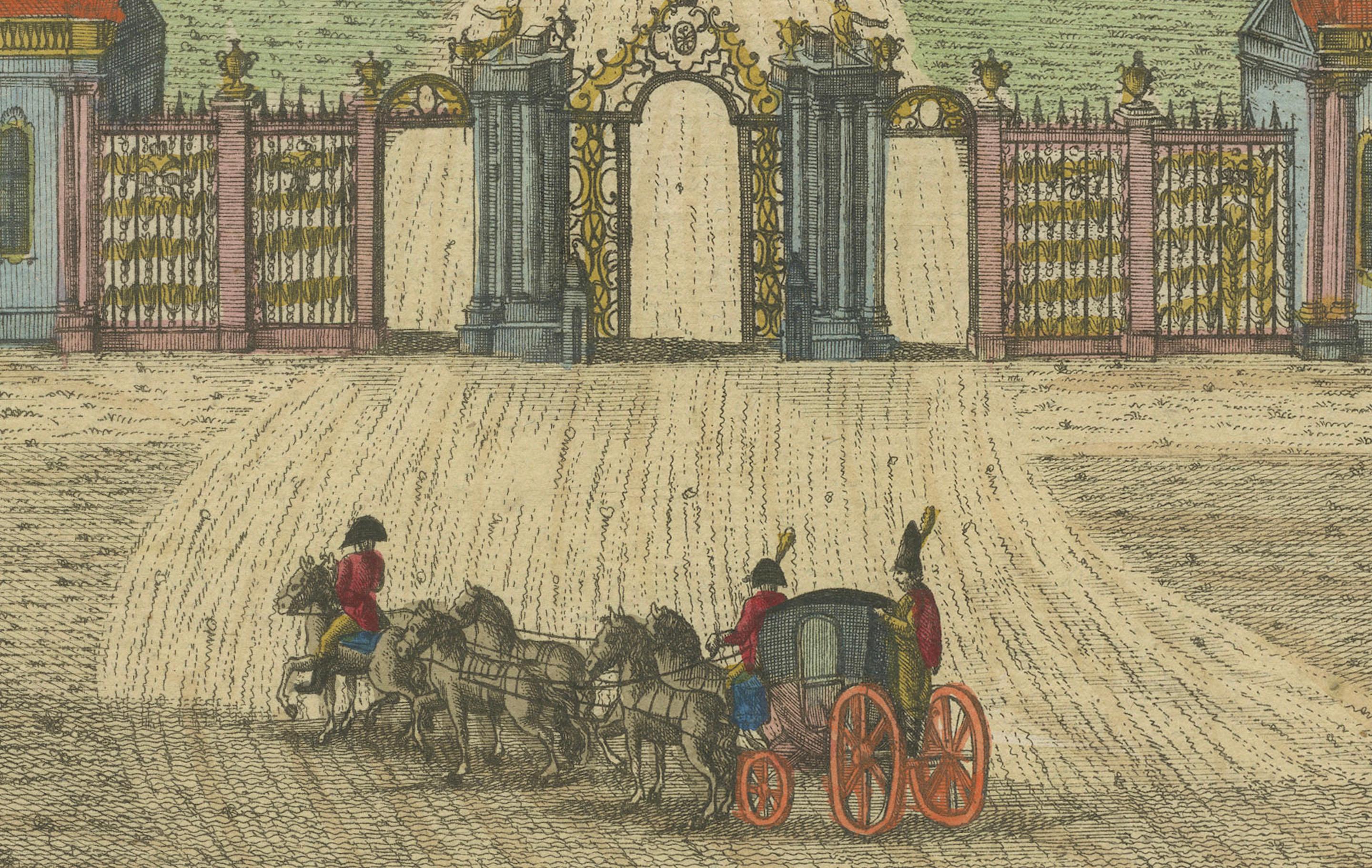Grand View of Tsarskoye Selo Palace St. Petersburg - Optischer Druck um 1780 (18. Jahrhundert) im Angebot