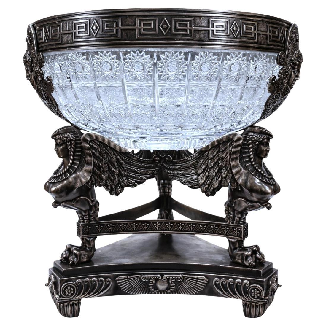 Grand Viva Victoria Sterling Silver Neoclassical Centerpiece Vase- Konforti For Sale