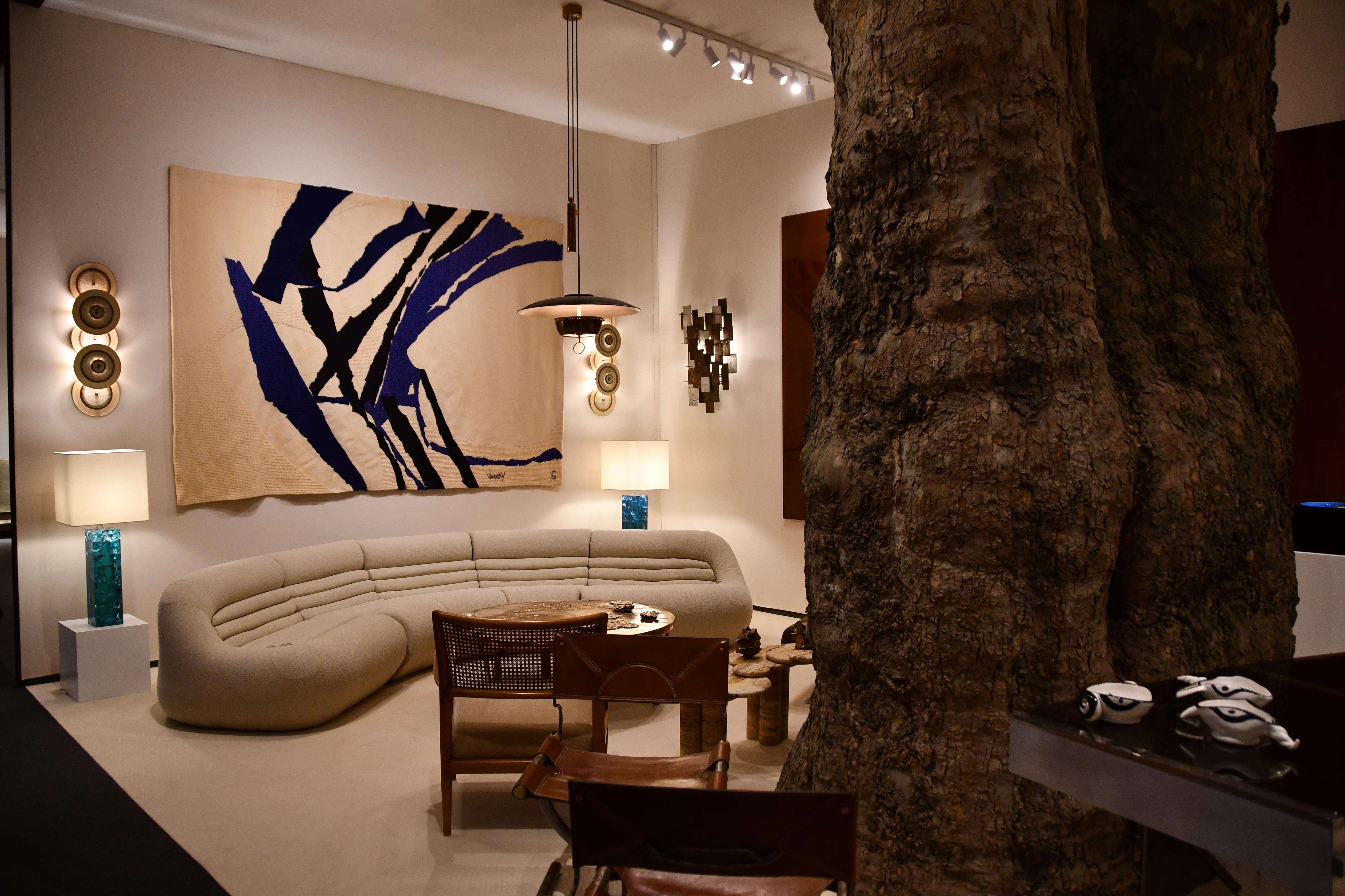 French “Grand Vol Bleu” by Roger Wogensky - Aubusson tapestry - France 1973 For Sale