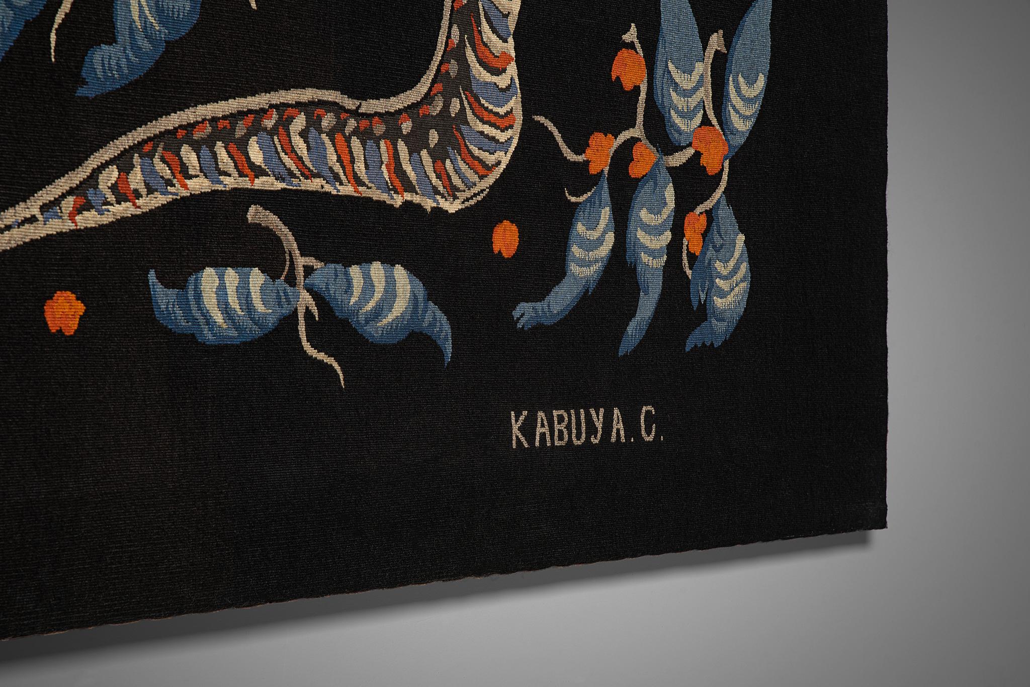 Großer Wandteppich von Celestin Kabuya und G. de Wit (Stoff)