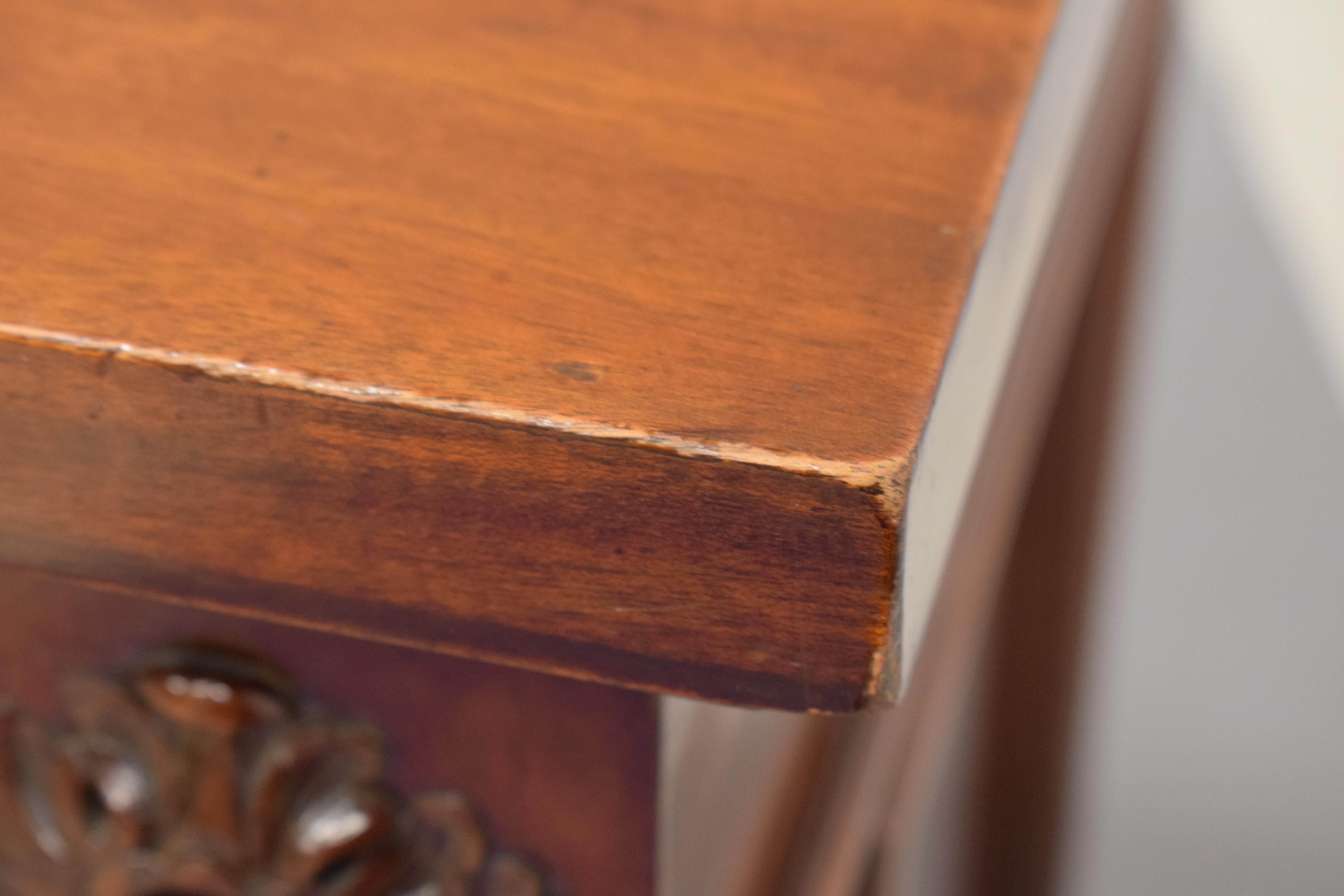 British Grand William IV Carved Mahogany Sideboard or Desk For Sale