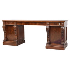Grand William IV Carved Mahogany Sideboard or Desk