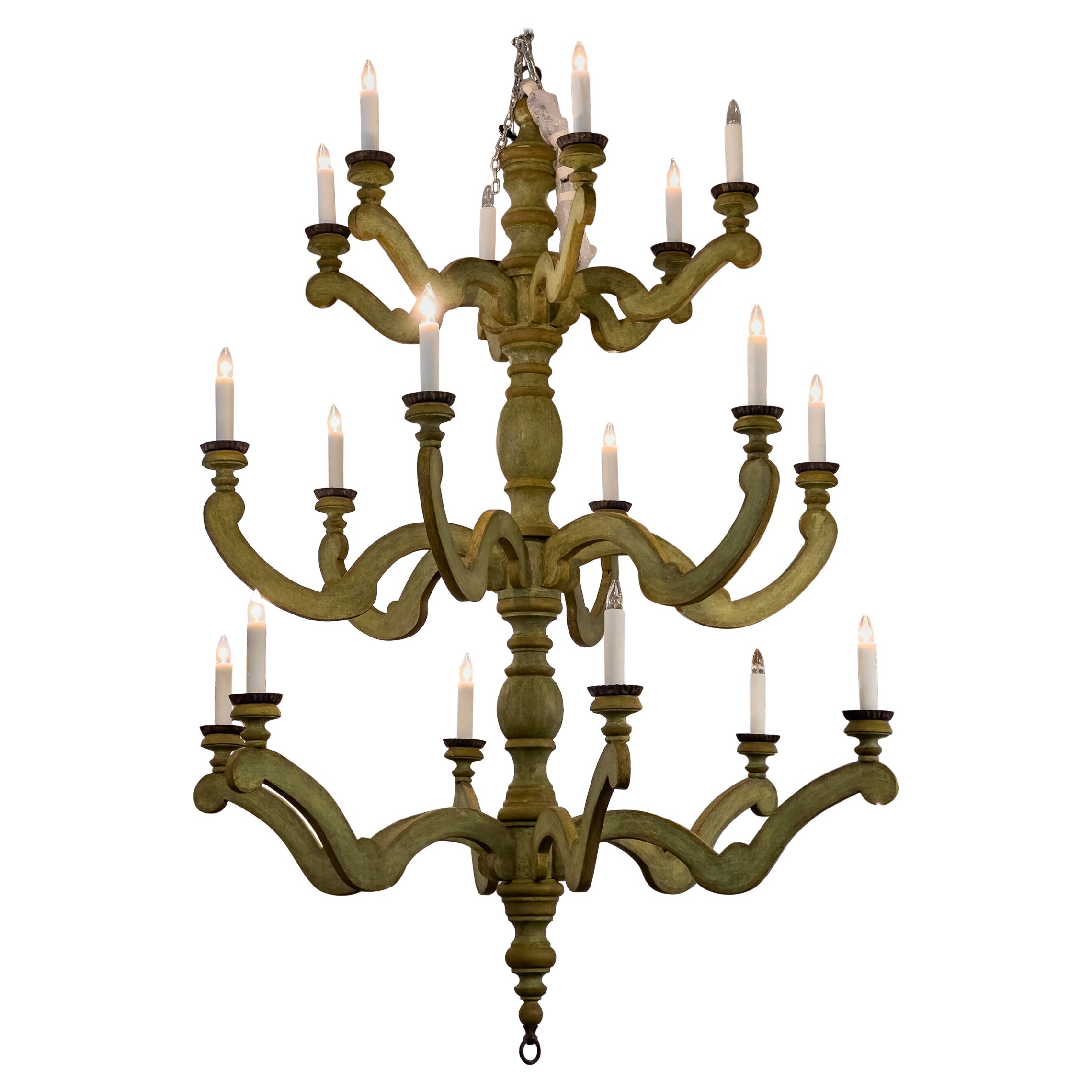 Grand Wooden Chandelier by Dennis & Leen New Custom 3-Tier