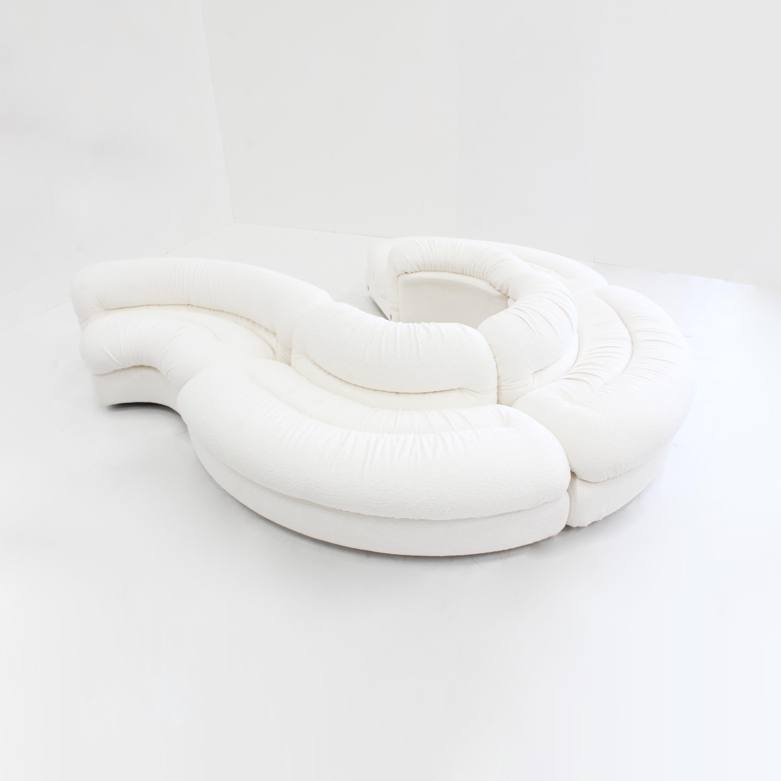 Mid-20th Century Grandangolo Curved Modular Sofa by Ammannati Vitelli for Rossi Di Albizzate For Sale
