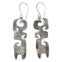Grandchildren, cast silver earrings Melanie Yazzie contemporary Navajo designs