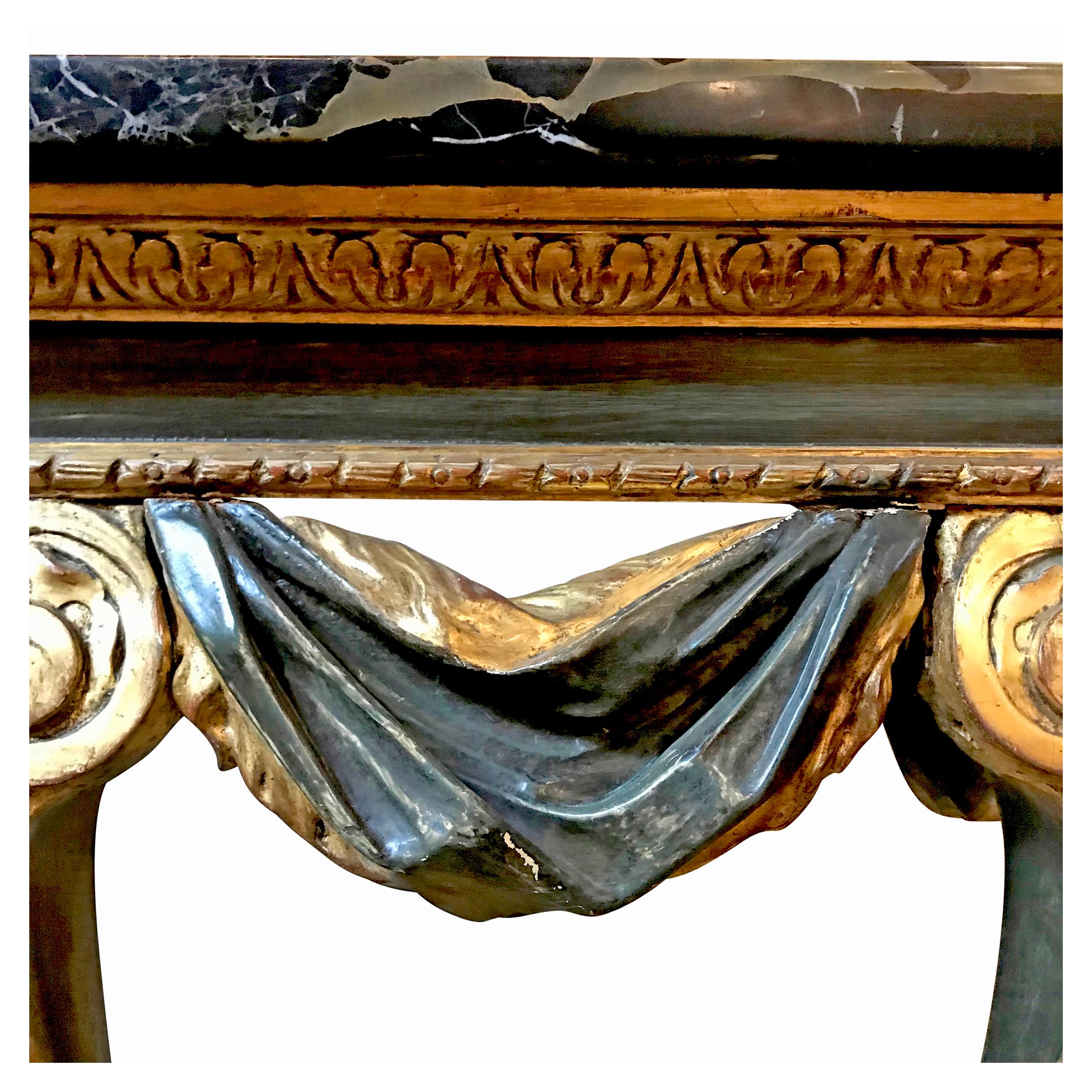 Grande 19th Century Italian Marble-Top Console Table For Sale 8