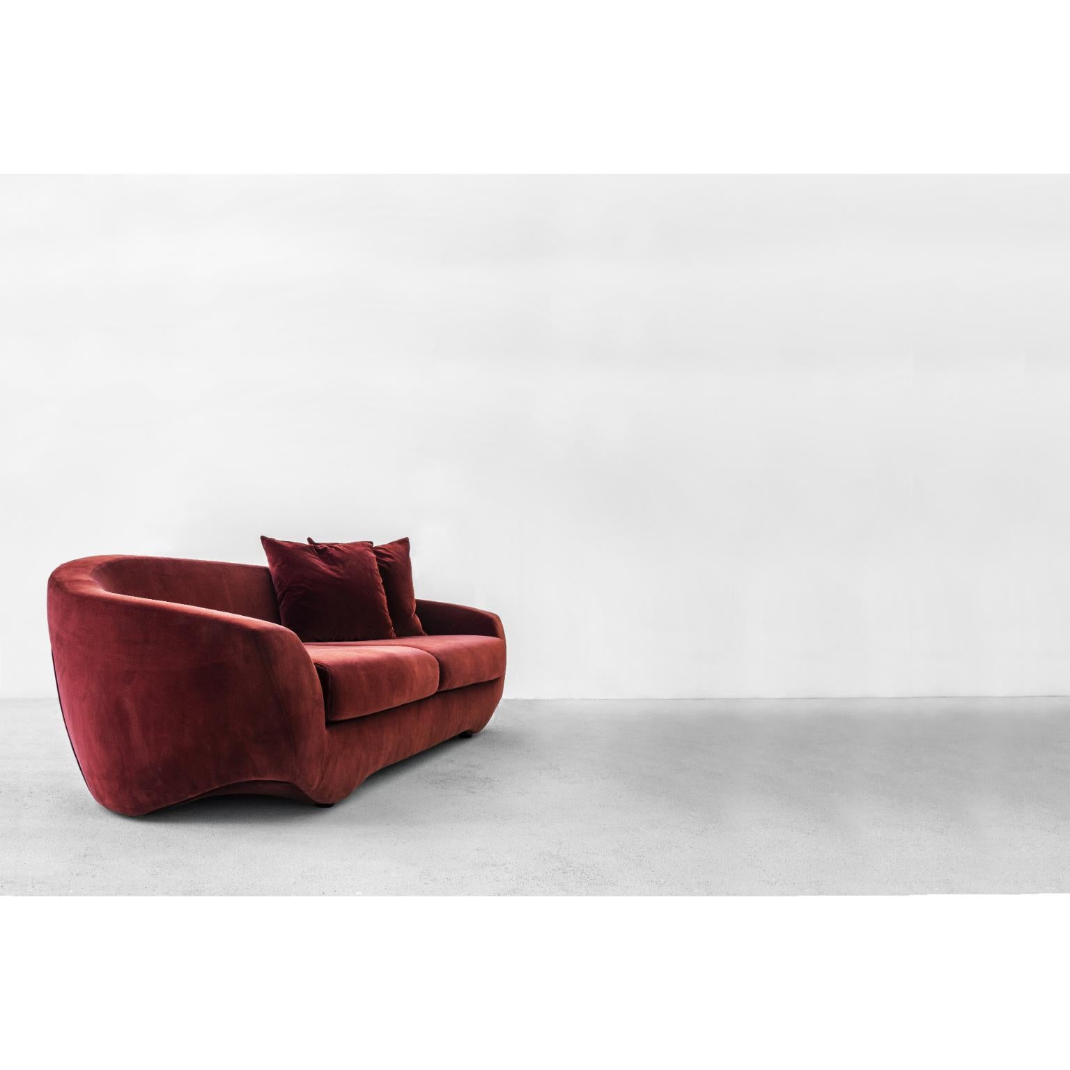 Plastique Canapé Grande 320 Five Seater en bronze foncé et tapisserie Diablo de Casa Casati en vente
