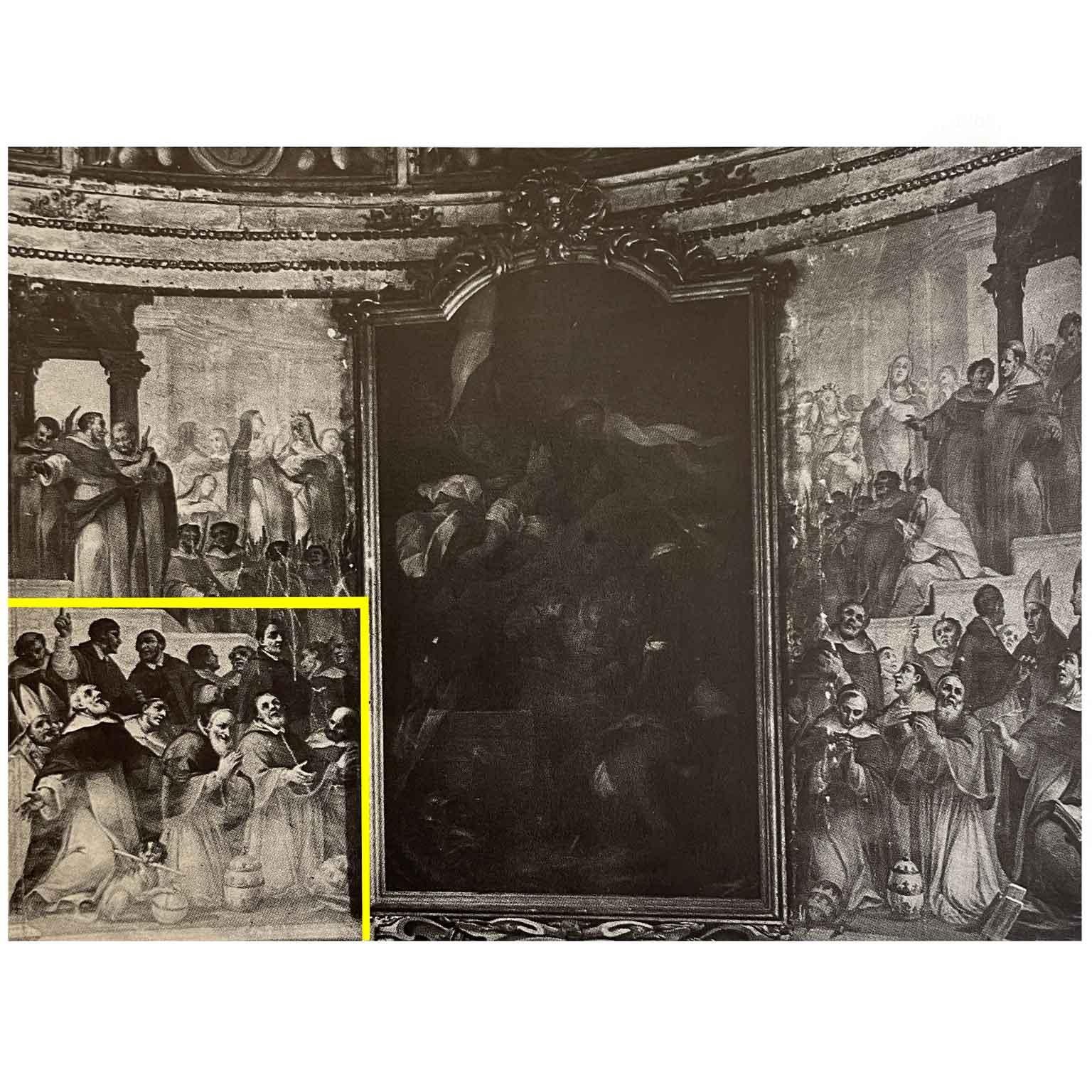 Grande Affresco Italiano Inizio 1700 Padri Domenicani di Francesco Malcotto in vendita 1