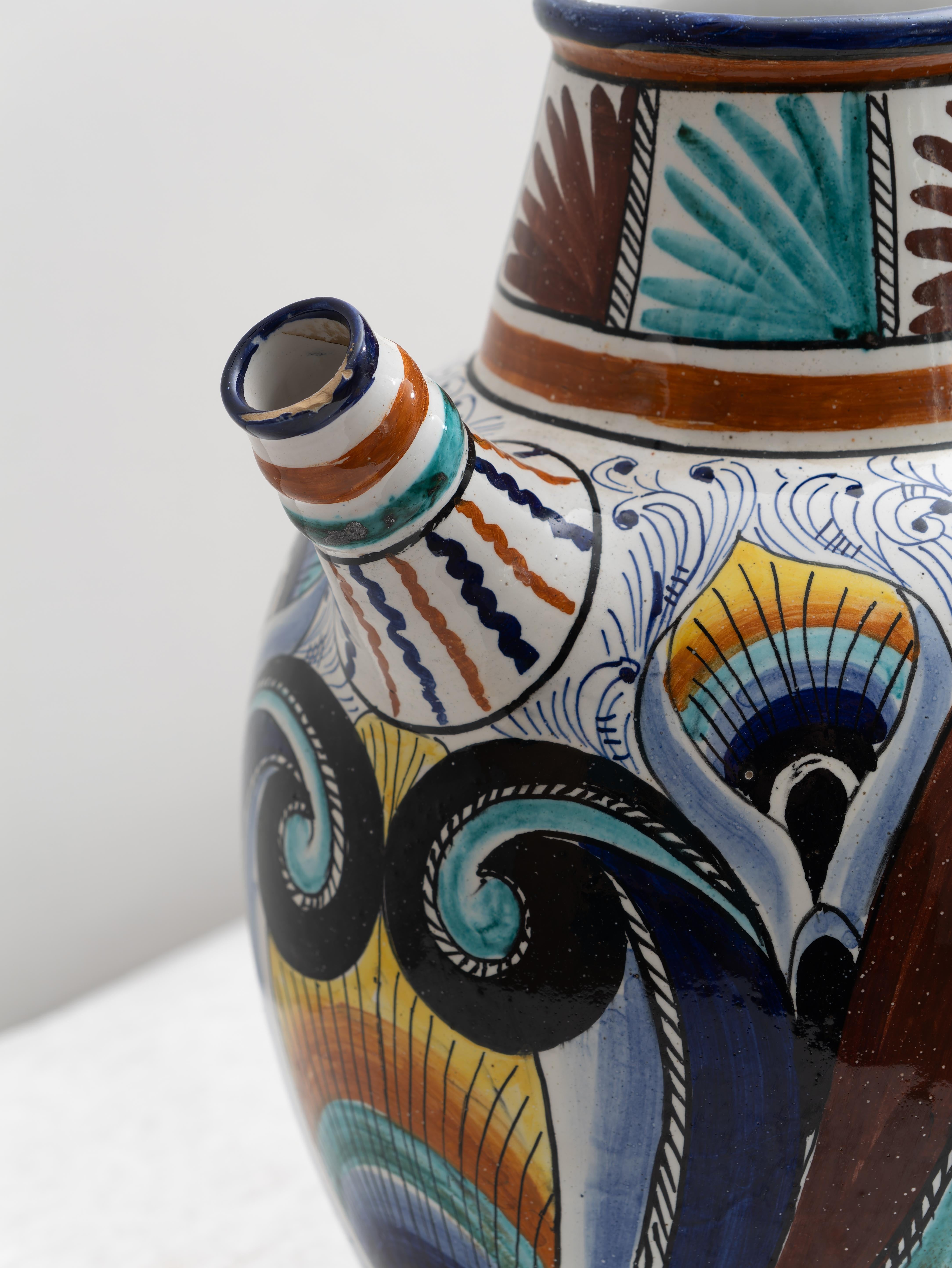 Mid-Century Modern Large Amphora 50s Deruta For Sale