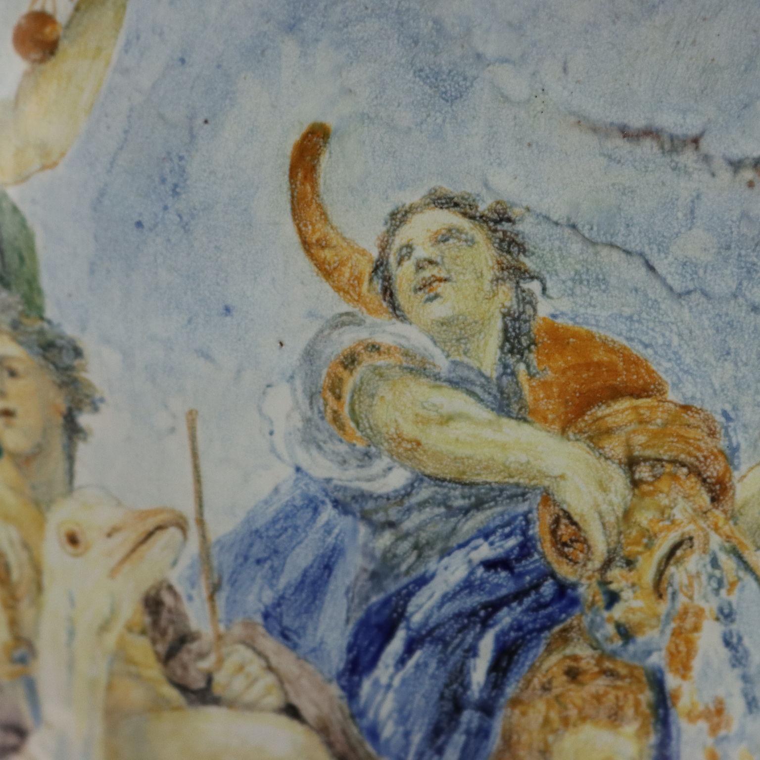 Gran ánfora en Maiolica Fabricación Castelli Italia Principios del siglo XX en venta 4