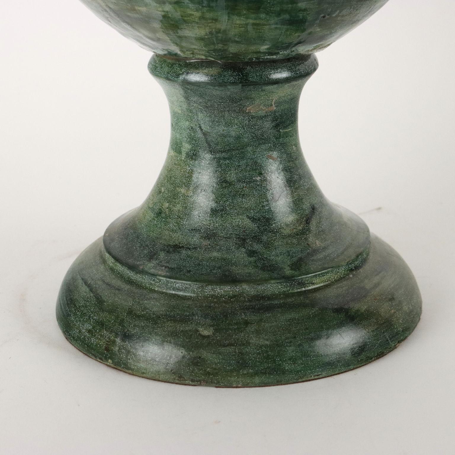 Gran ánfora en Maiolica Fabricación Castelli Italia Principios del siglo XX en venta 5
