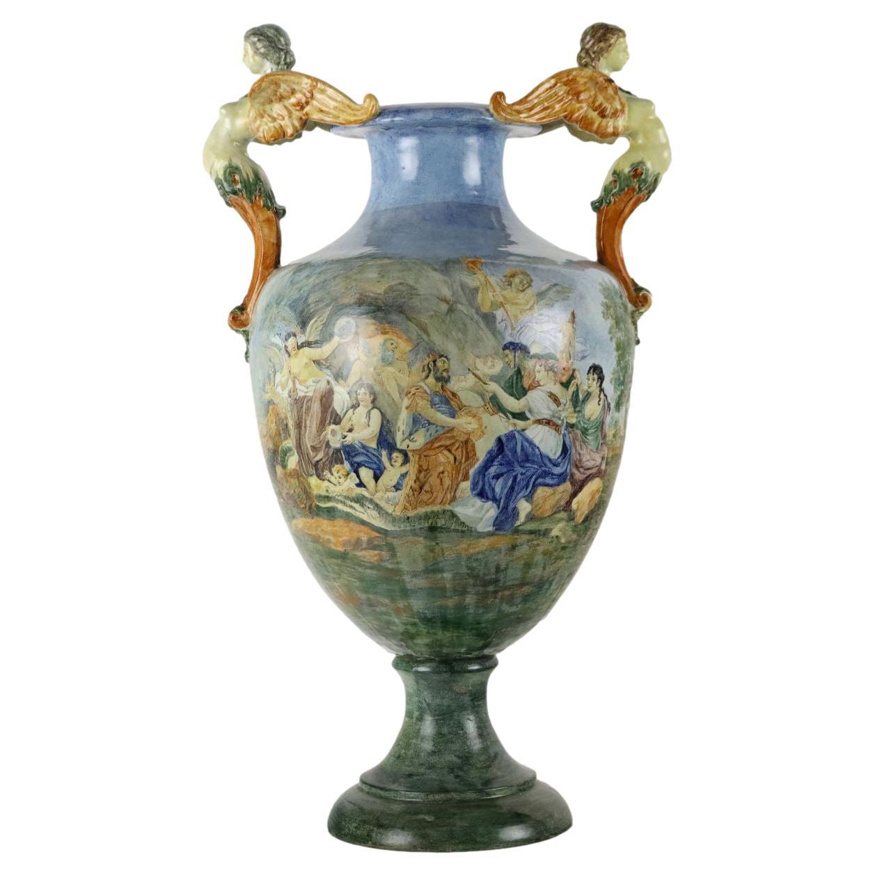 Grande Anfora in Maiolica Manifattura Castelli Italia Primi '900