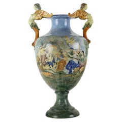 Grande Anfora in Maiolica Manifattura Castelli Italia Primi '900