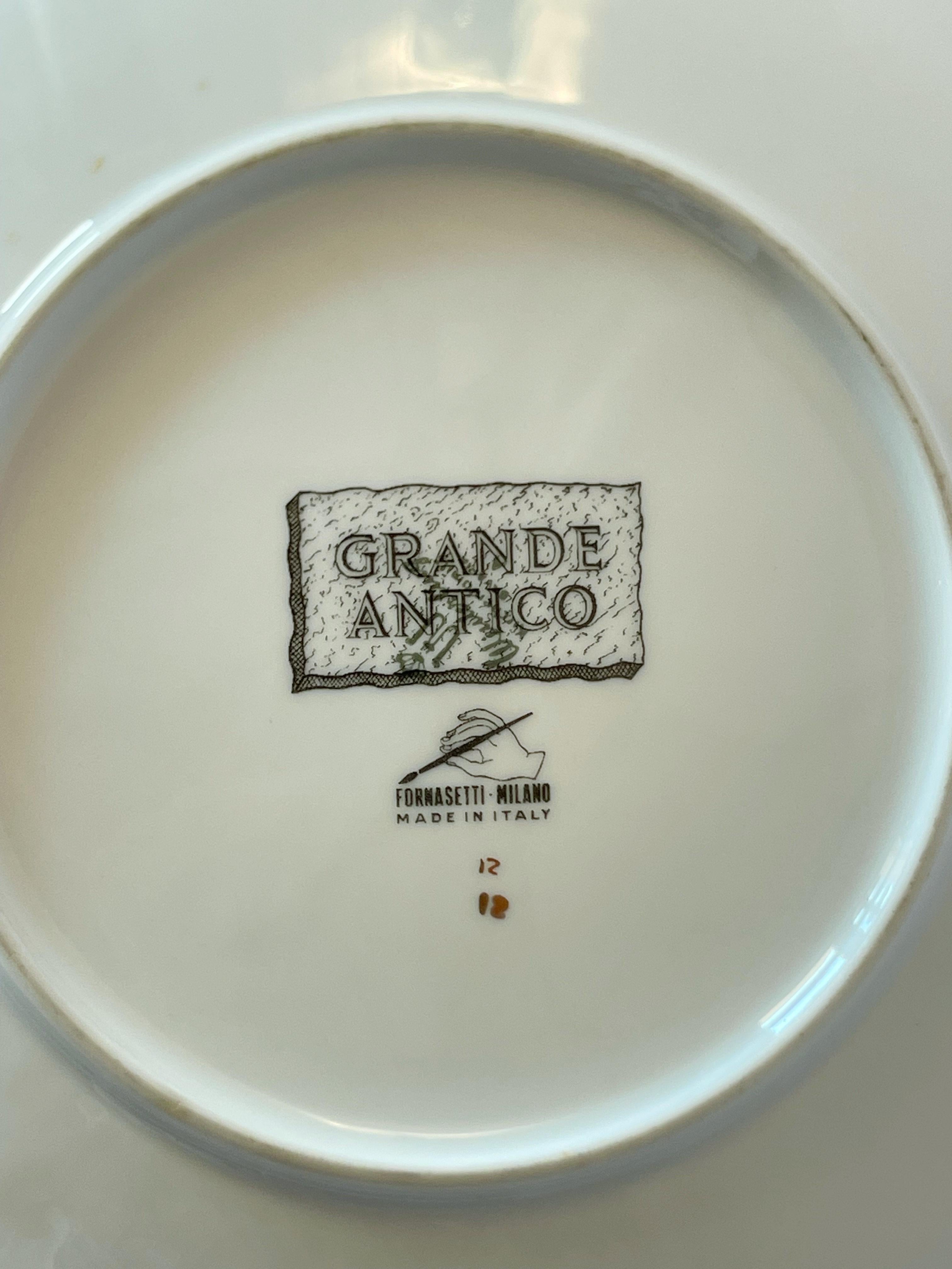 FORNASETTI Grande Antico Gold Cocktail Plate by Fornasetti For Sale 1