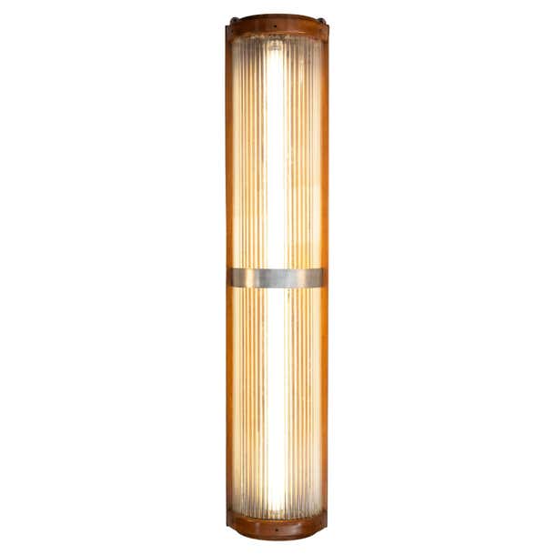 Large Art Deco wall sconce, glass reeds, 1930s For Sale at 1stDibs