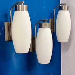 Grande Applique Marcata Stilnovo con Grosso Vetro Satinato - Italia - Anni '60