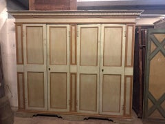 Large four-door lacquered solid wood closet, italy