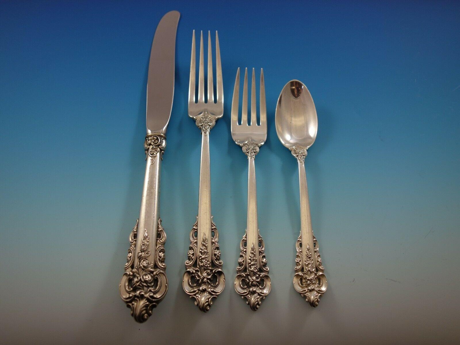 Grande Barroco by Wallace Juego de Cubiertos de Plata de Ley 24 Cenas 203 Piezas en Excelente estado para la venta en Big Bend, WI