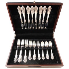 Grande Baroque by Wallace Sterling Silver Flatware Set 8 Service 32 Pcs Dinner