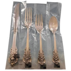 Grande Baroque by Wallace Sterling Silver Flatware Set for 18 Service 72 pcs New