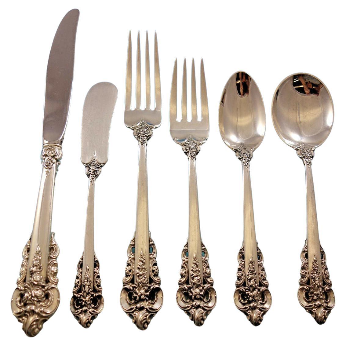 Grande Baroque by Wallace Sterling Silver Flatware Set for 48 Service 303 Pcs