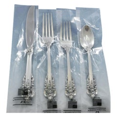 Grande Baroque by Wallace Sterling Silver Flatware Set for 8 Service 36 Pcs New