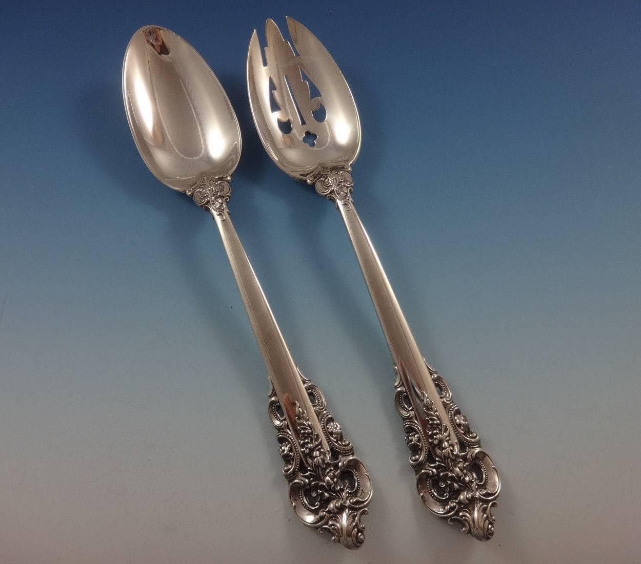 Grande Baroque by Wallace Sterling Silver Flatware Set For 8 Service 36 Pieces In Excellent Condition In Big Bend, WI
