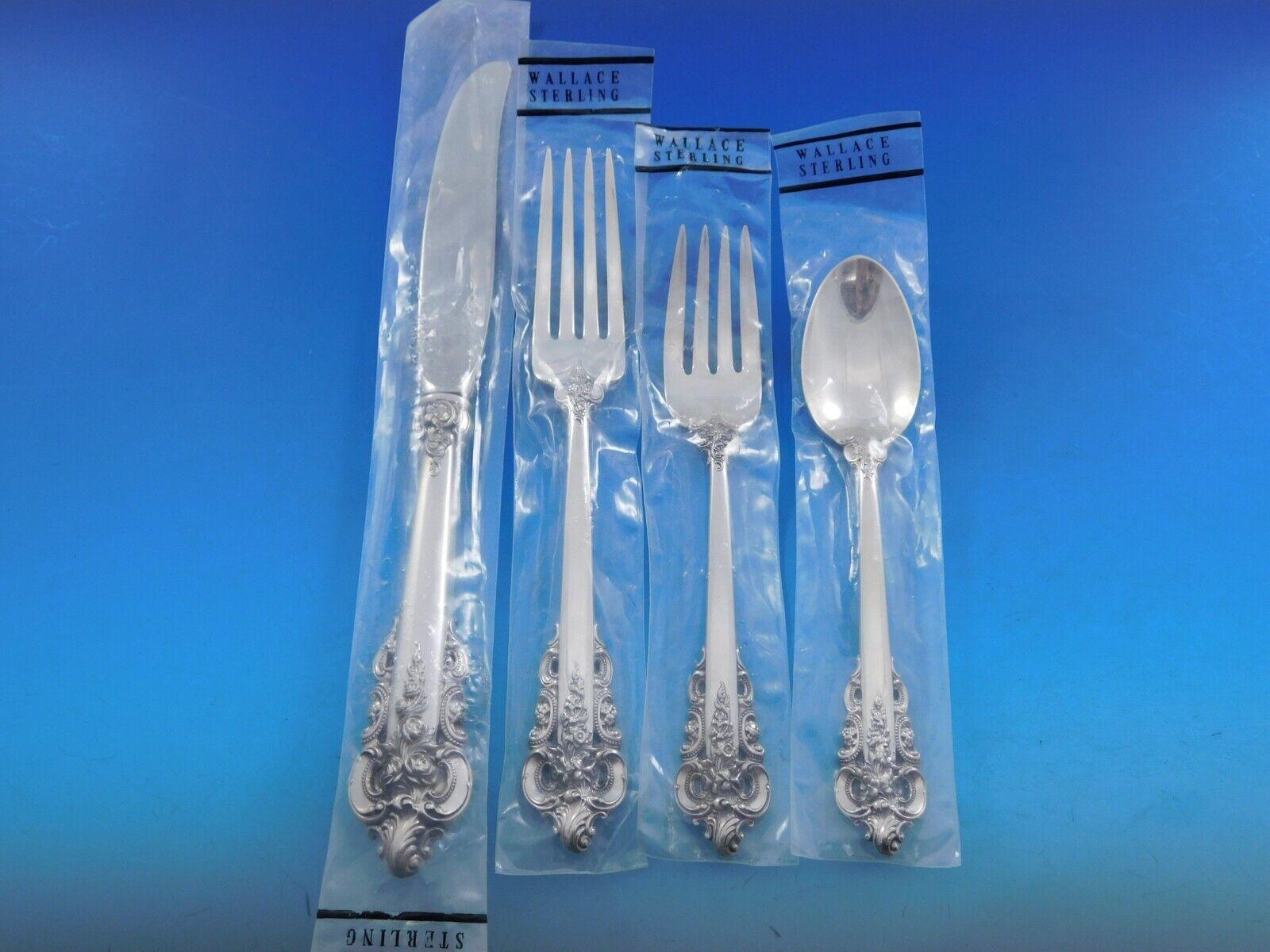 Service de couverts en argent sterling Grande Baroque par Wallace, 64 pièces, neuf Excellent état - En vente à Big Bend, WI