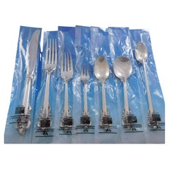 Vintage Grande Baroque by Wallace Sterling Silver Flatware Set Service 92 Pc Dinner New