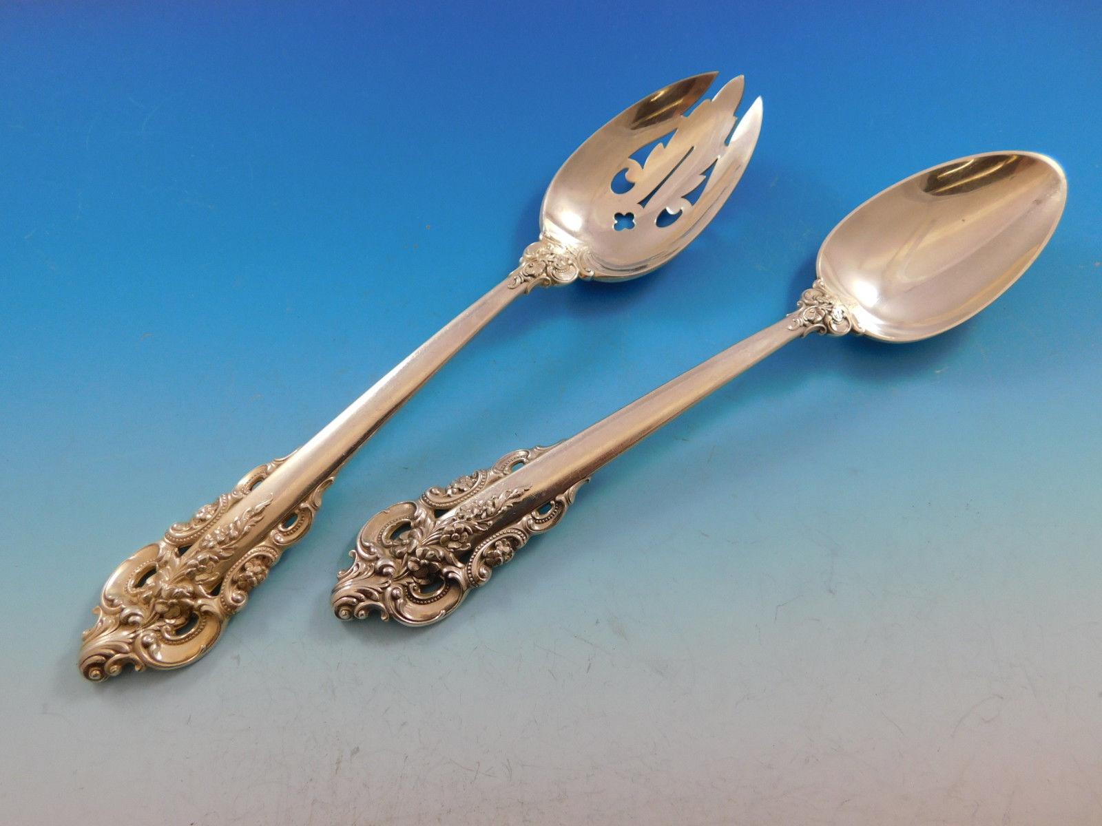 Sterling,1941 by WALLACE SILVER New Iced-Beverage spoon Grande Baroque 7-1/2” 