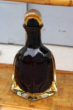 Flavio De Poli Large Bottle in Murano Glass with Shades 1960
