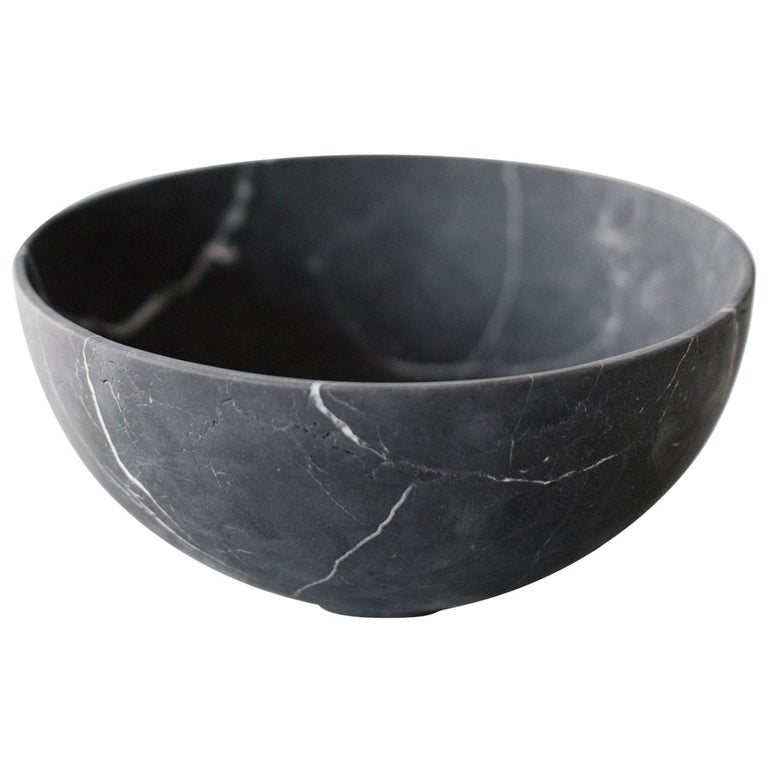 Grande Bowl in Black Marble, in Stock For Sale at 1stdibs