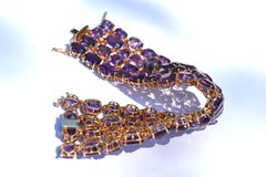Pulsera grande Oor de oro rosa de 18 quilates con amatistas y diamantes